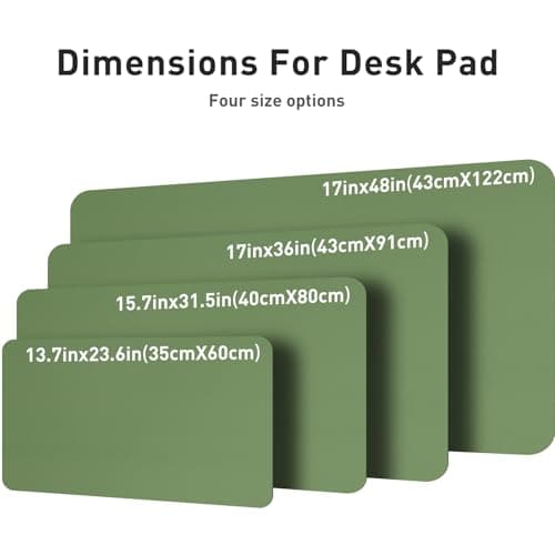 Aothia PU Leather Desk Mat,Large Mouse Mat, 80 x 40 cm, Olive Green — view 3