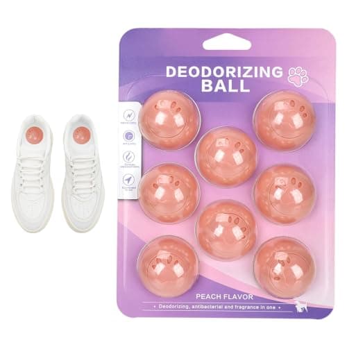Upgrade 8 Pack Shoe Deodorizer Balls, Reusable Rotatable Sneaker Odor Eliminator Balls for Gym Bags Closets, Orange, One Size