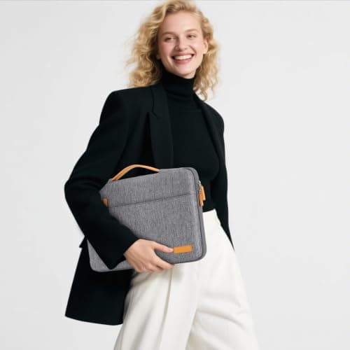 DOMISO 15.6 inch Laptop Case Sleeve Protective Cover Compatible with 16 inch MacBook Pro M4 M3 M2/Pro Max,15.6-16 inch HP Dell ASUS Lenovo Chromebook,Waterproof Computer Cases Bag with Handle,Grey — view 6