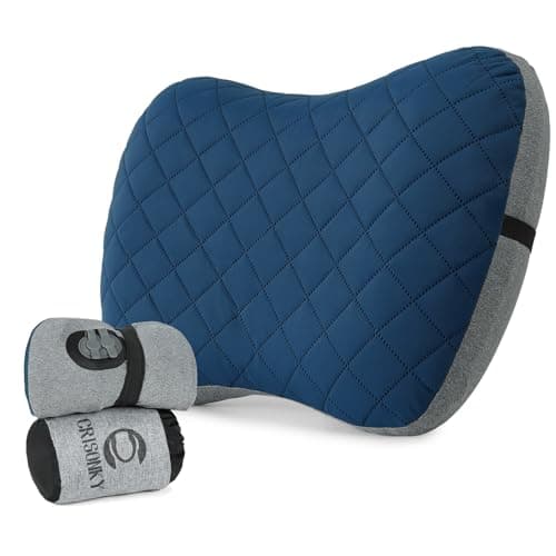 Crisonky Camping Pillow with Removable Cover, Ultralight Inflatable Pillow