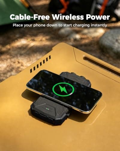 BLAVOR Solar Power Bank 10000mAh, Portable Wireless Charger, 20W Fast Charging External Battery Pack with USB C for Cell Phones, Solar Panel Charging with Dual Flashlight for Camping, Black — view 2