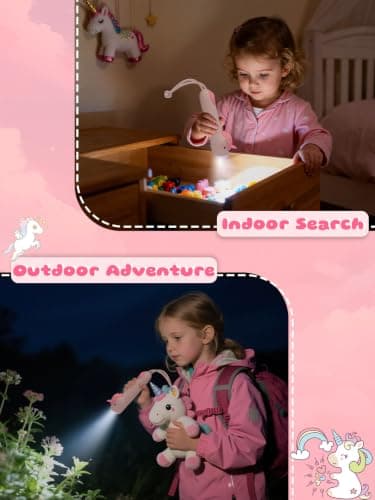 CoolGift Mart Kids Silicone Torch Pink Unicorn Girls Flashlight — view 5