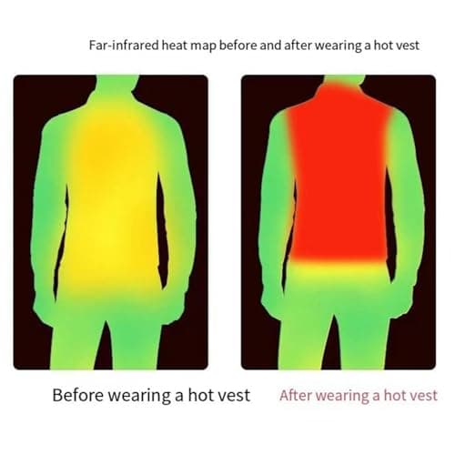 YBEBEWE Bodywarmer Unisex USB Electric Heating Jacket with 3 Temperature Settings Adjustable Size and 8 Heating Zones Washable Winter Warm Vest Coats Suitable for Fishing and Skiing Unisex — view 4
