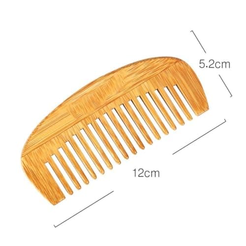 Bamboo Crescent Hair Comb Anti Static Portable 12 by 5.2cm — view 2