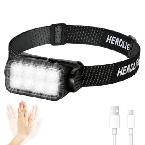 Mavtrail Head Torch Rechargeable, 8 LED 2500 Lumens Super Bright Headtorch