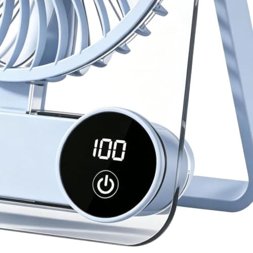 Rechargeable Small Desk Fan, Quiet Portable Wireless Travel Cooler — view 6