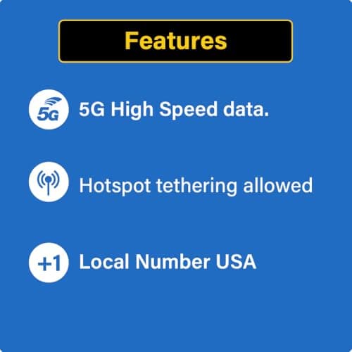 TSIM USA SIM Card 15 Days with Call Home | High Coverage | Unlimited Data on AT&T Network | Unlimited Local + International Call/Texts in USA (including Alaska) 5G SIM Card! — view 2