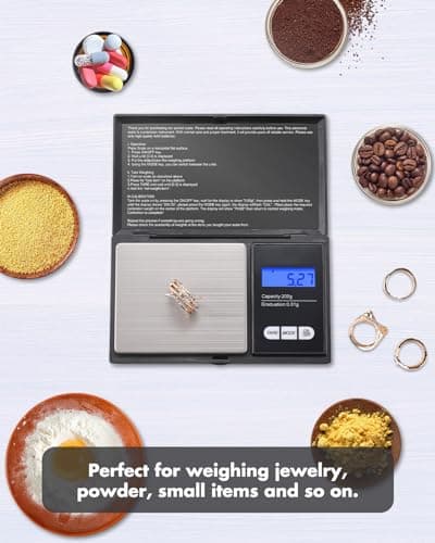 Zacro Digital Kitchen Scale Portable Pocket Scale 200g X 0.01g Mini Weighing Scale Jewelry Scale with LCD Display Batteries Included — view 4