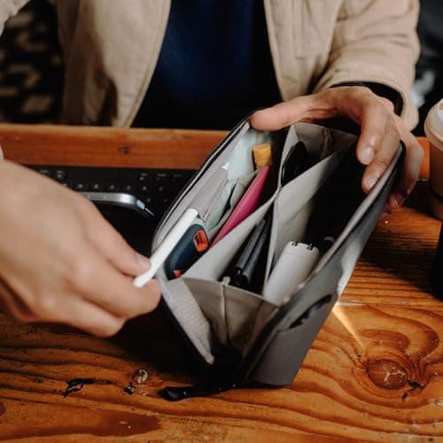 Peak Design Small Tech Pouch, Charcoal, Electronics Organizer for Travel or Everyday Carry, Origami-Style Storage, Cable Pass-Through, Weatherproof Recycled Nylon, Gear Carry Bag for Men and Women — view 5