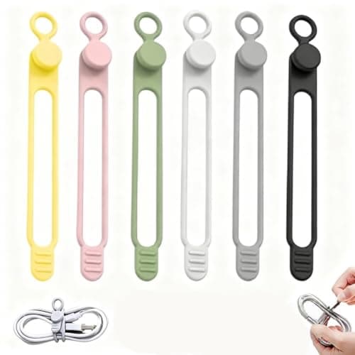 Silicone Cable Organizer Straps 12pcs Reusable Elastic — view 2