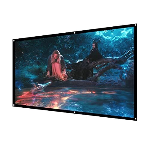 HOPFROG 84 Inch Portable Projector Screen, Washable & Anti-Crease Milk Silk Fabric, 16:9 4K HD Dual-Sided Foldable Movie Screen for Outdoor Camping & Home Theater, Easy Setup with Hooks, 160° View