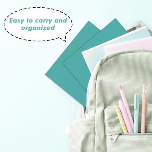 Two Pocket Folders, RAZCC 50 Pack 2 Pocket Folders Fit Letter Size Paper, Paper Folders with Pockets for School Office Business Home (Turquoise) — view 6
