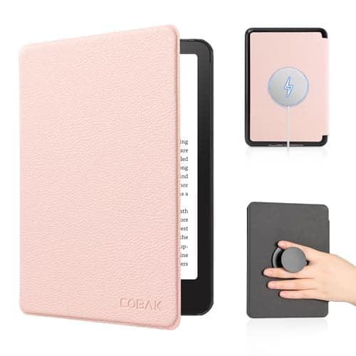 CoBak Magnetic Case for 6" E-Reader 11th Generation 2024 and 2022, Compatible with PopSockets/UGREEN/Anker Magnetic Grip and Stand, Auto Sleep/Wake, Protective Case for Kindle Basic, Pink