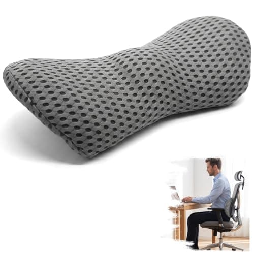 HXSYKJDM Lumbar Support Cushion – Memory Foam Back Support, 46x23x11cm