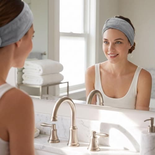 3 Pieces Grey Spa Facial Headband Makeup Hair Bands for Women's hair — view 5