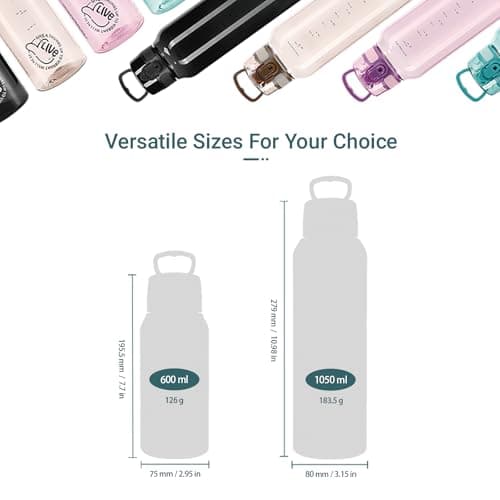 UZSPACE Water Bottle 1l with Handle, Tritan Drinks Bottle, Haze Teal — view 5