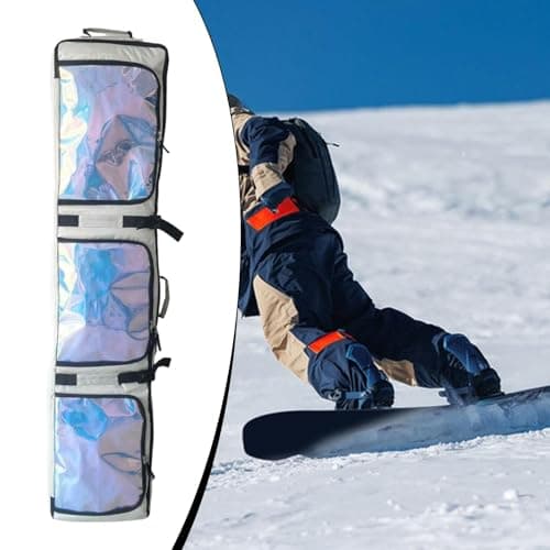 Baoblaze Ski Bag Snowboard Bag with Wheels with Handle Padded Storage Case Gear and Apparel Storage for Skiing Air Travel Snowboarding, Beige — view 4