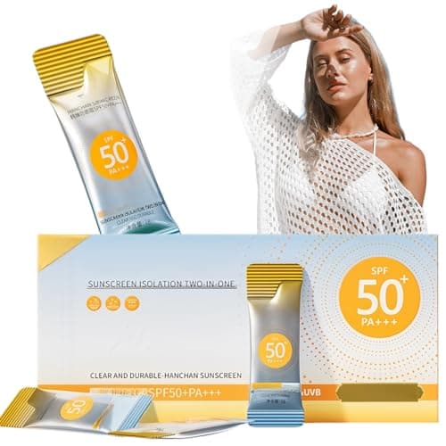 50 Pack Mini Sunscreen Travel Size,SPF 50+ Mineral Sun Cream,Waterproof & Long Lasting Mini Sun Cream,Protetion Mi/ni Sun Crea/m,Natural Face Sunsc/reen & Sun Lotion,Waterproof Tinted Korean Su/ncream