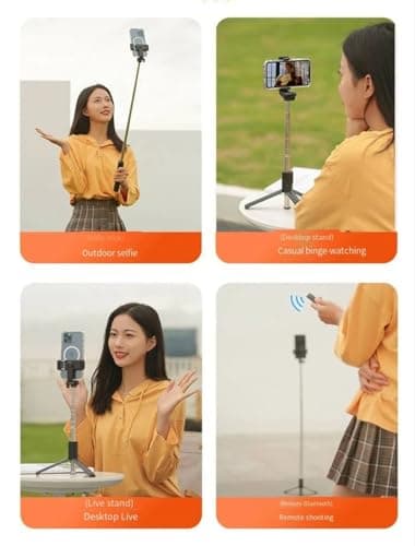 XIHAMA Selfie Stick Tripod, 4 in 1 Extendable & Portable Phone Tripod Stand with Wireless Remote Compatible with iPhone 16 15 14 pro Xs Max 8 7, Galaxy Note10/S20/S10/OnePlus 9/9 PRO etc — view 2