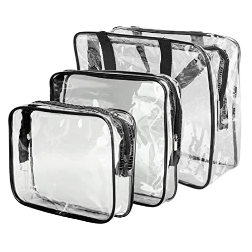 Generic Clear Portable Cosmetic Travel Bags for Efficient Organization for Fitness and Storage, Pack of 3 (Black) — view 2