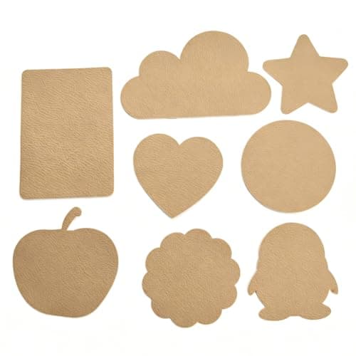 Self-Adhesive Leather Repair Set of 8,Repair Patch Waterproof Kit for Bags,Furniture,Car Seat,Couches,Boat Seat,Sofa,Chair (Khaki)