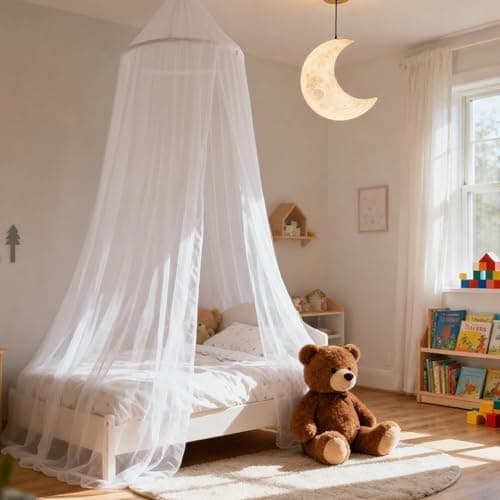 Wnqou Mosquito Net for Bed, Large Dome Canopy Mosquito Net for Single/Double Bed, Girls Room Drcor,Easy Installation for Travel and Home (White) — view 3