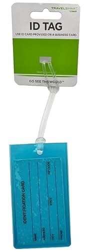 (12-Pack) Travel Smart Luggage Tags, Durable Jelly Travel ID Tags with Identification Cards for Suitcases, Backpacks, Gym Bags, Bold Neon Bag Identifiers for Airport Carousel (Bold Aqua) — view 2