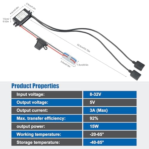 MZHOU 8V-32V Buck to 5V 3A 15W max Dual USB A Voltage Converter, DC 12V/24V to USB A Female Buck Module Power Transformers — view 6