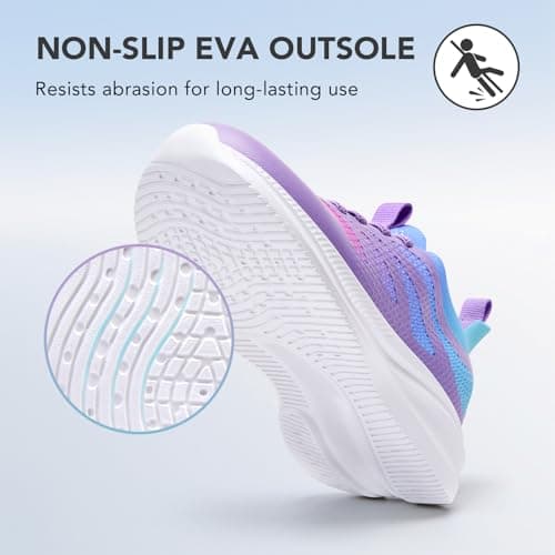 Kids Slip on Trainers Girls School Shoes, Purple, Size 1 — view 6