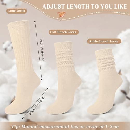 Tialfas Slouch Socks Womens Cotton Winter 4 Pairs Thick Thermal Gifts — view 4