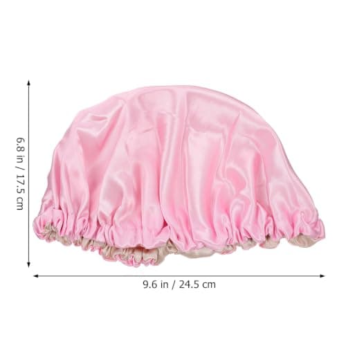 Polyester Bathing Cap with Elastic Design, Foldable Pink — view 2