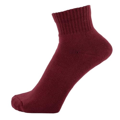ZAKIRA Combed Cotton Terry Trainer Socks, 6-10 (UK), Burgundy
