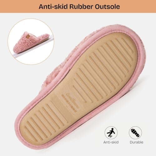 EverFoams Women's Fuzzy Slippers Memory Foam Warm Shoes Pink, 3-4 UK — view 6
