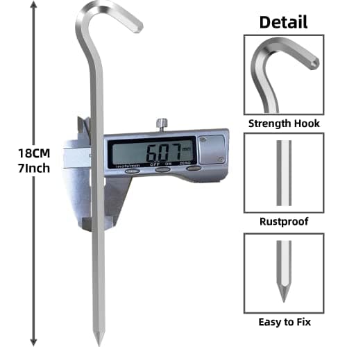 Olicky Tent Pegs Metal Heavy Duty Tent Hooks Aluminum Alloy Camping Hard Ground Pegs for Football Net Tarpaulin and Outdoor - 8Pcs — view 2