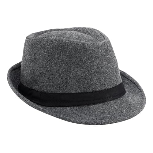 TINAYAUE Men's Gentleman Hat Mid-Elderly Fedora Hat Winter Warm Trilby Hat Old Man Elegant Woolen Hats Outdoor Travel Party Top Hat Birthday Gift for Dad Grandpa Panama Jazz Cap — view 3