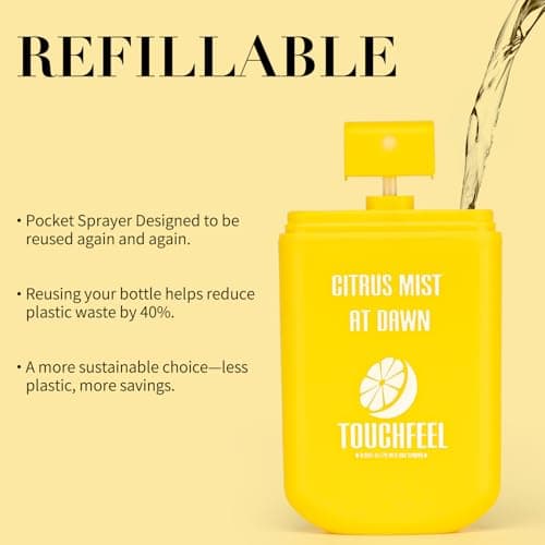 Power Mist Hand Sanitizer Spray, Scented Hydrating Hand Sanitizers Travel Size Refillable, Pocket Portable 3-Pack (Citrus mist at dawn) 0.93Fl Oz 460-Sprays Each — view 5