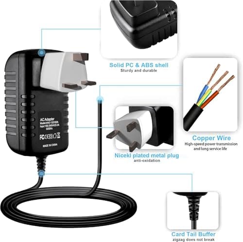 Xzrucst 5V AC Adapter Compatible with Sainsbury's Cream Mini DAB/FM Digital Radio Sainsbury's SR-3 + British Standard Plug — view 2