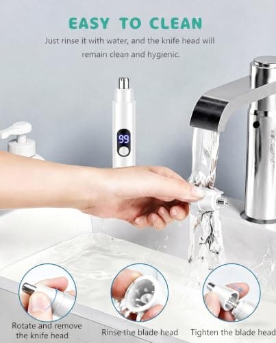 Rechargeable Nose Hair Trimmer for Men and Women with LED Battery Display — view 6