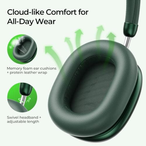 havit H670BT Adaptive Active Noise Cancelling Headphones (Green) — view 5