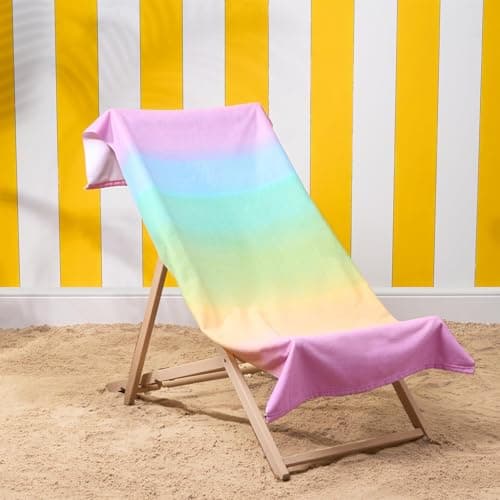 Dreamscene Large Beach Towel Ombre Print, Soft Quick-Dry Lightweight Microfibre Beach Towel For Adults & Kids Swimming Towel For Holiday Essentials, Multi-71x152cm