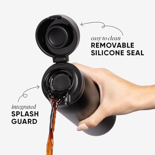 Simple Modern Sidekick Travel Coffee Mug | Insulated Stainless Steel Mug with Ceramic Lining | Airtight and Friendly for Cup Holder, 473ml, Sea Glass Sage Mix — view 3