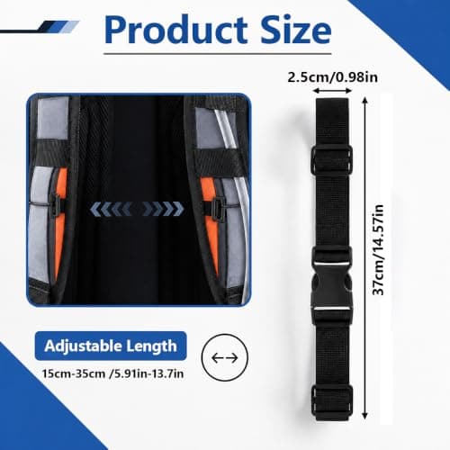 Backpack Chest Strap Adjustable Sternum Strap Replacement for Hiking Bags — view 2