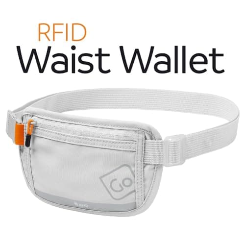 Go Travel RFID Money Belt - Hidden Under-Clothes Waist Wallet, Grey — view 2