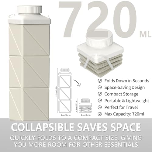 BEAUTAIL Collapsible Water Bottle 720 ml, Portable Travel Water Bottle — view 2
