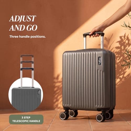LUGG 15inch Vacay Suitcase ABS Luggage, Aluminium Trolley Handle, 360° Spinner Wheels, Water-Resistant & Durable Material - Airline Compatible (45 x 20 x 33cm) — view 5