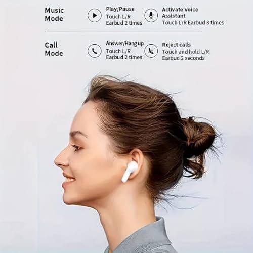 Wireless Earbuds, Bluetooth 5.4 Headphones In Ear with Charging Case, 48H Playtime Bluetooth Earphones with ENC Noise Cancelling Mic, IPX8 Waterproof Sports Wireless Headphones for iPhone/Samsung/iOS — view 6