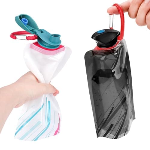Rnigra Collapsible Water 4pcs 700ml Foldable Bottle, Reusable BPA-Free Collapsible Water Bottle for Outdoor Sports Travel Biking (4 Colors) — view 3