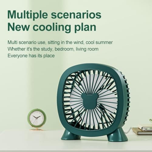 Fsviprx USB Electric Fan for Kids Girls, Lightweight Design, Green — view 4