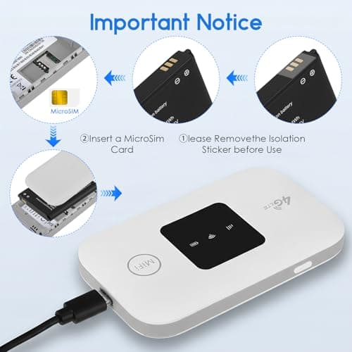 4G/5G MiFi Router,Portable Wifi Travel Router with SIM Card Slot,Pocket 4G LTE Internet Hotspot Up To 10 Users for Travel Phone Computer Laptop — view 3