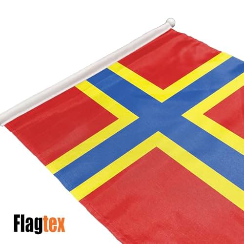Flagtex Orkney Islands Hand Waving Flag (9x6 Inch) - Premium Wooden Stick Hand Flag 9x6 Inch Natural Wood Pole Scottish Islands Red Yellow Nordic Cross Flag Events — view 2